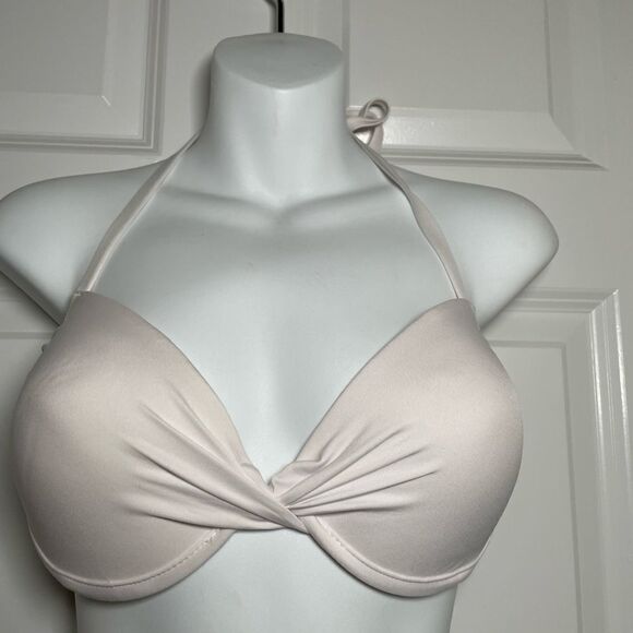 Mossimo White Ruched Bikini Top Size Large - Picture 7 of 13